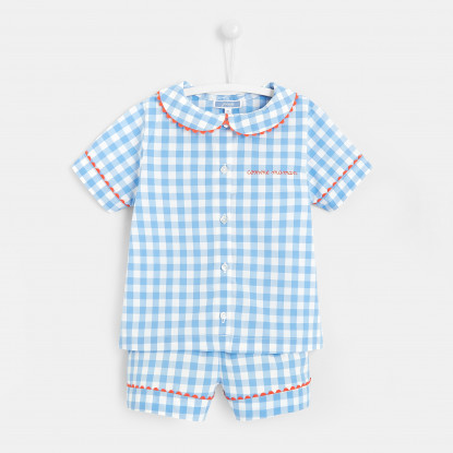 Krátké dívčí kostkované pyžamo