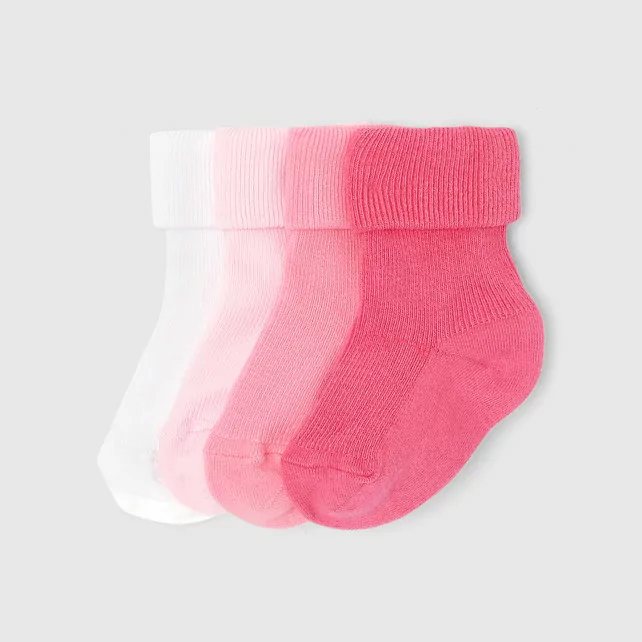 Set of 4 pairs of baby girl socks