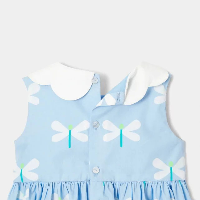 Toddler girl dress with dragonfly pattern