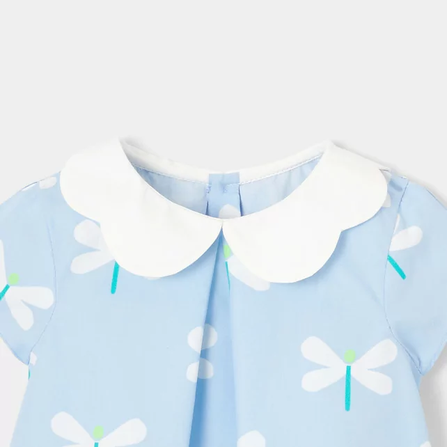 Toddler girl blouse with dragonfly pattern