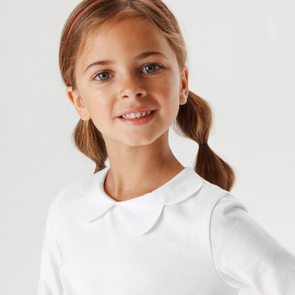 Dívčí tričko s vroubkovaným límečkem