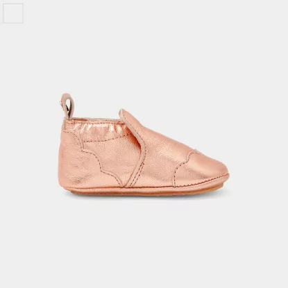 Baby girl iridescent leather slippers