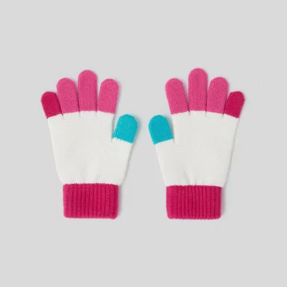 Girl colour block gloves