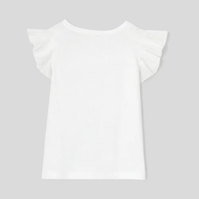Girl t-shirt with ruffled sleeves