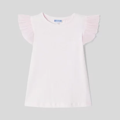 Girl t-shirt with ruffled sleeves