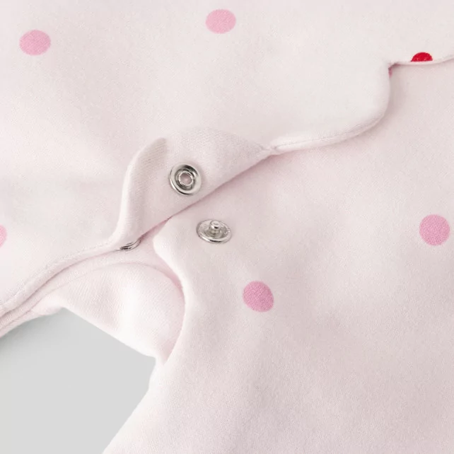 Baby girl pyjamas with polka dots and hearts
