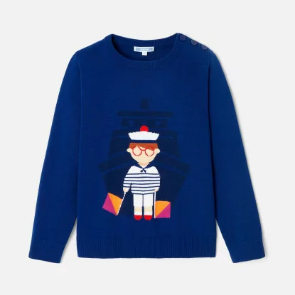 Chlapecký svetr s intarzií námořníka