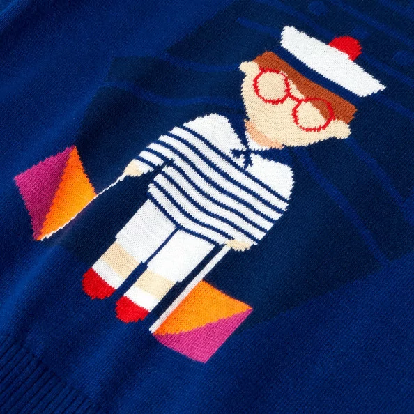 Chlapecký svetr s intarzií námořníka