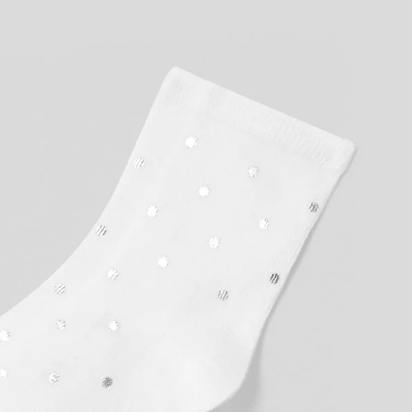 Girl socks with Lurex polka dots