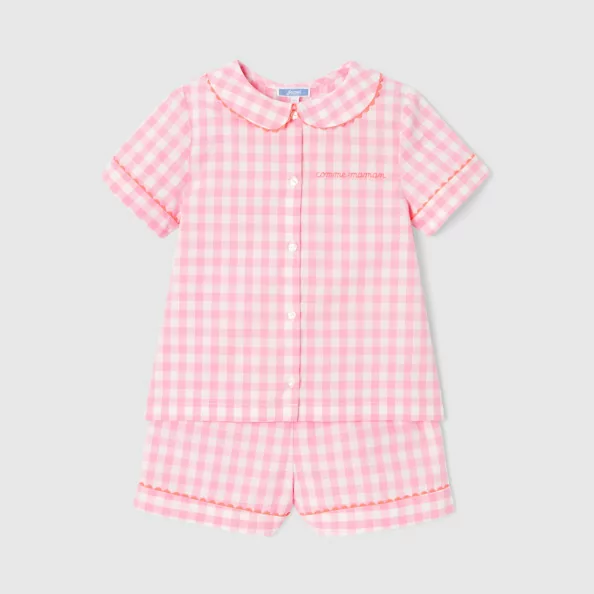 Dívčí krátké kárované pyžamo