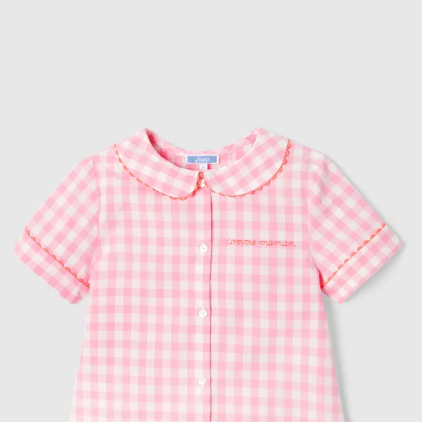 Dívčí krátké kárované pyžamo