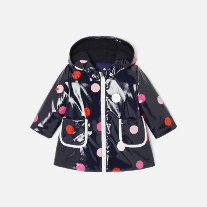 Baby girl raincoat with cherry pattern