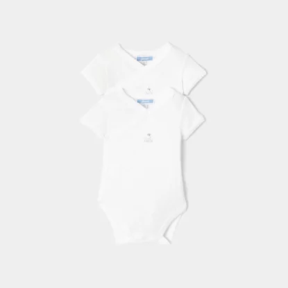 Set of 2 short sleeve baby bodysuits