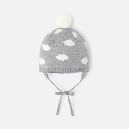 Baby boy hat with pompon