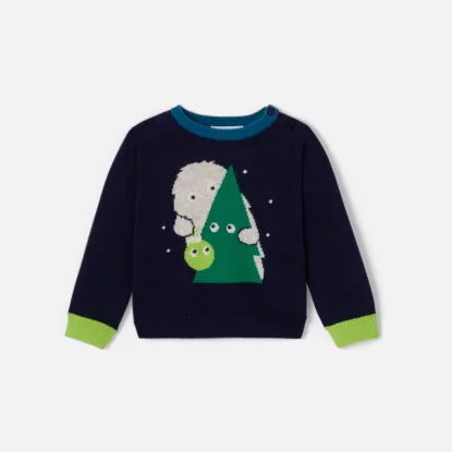 Chlapecký vánoční svetr z kašmíru pro miminka