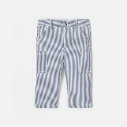 Baby boy trousers in striped twill