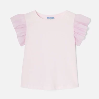 Girl T-shirt with ruffled sleeves