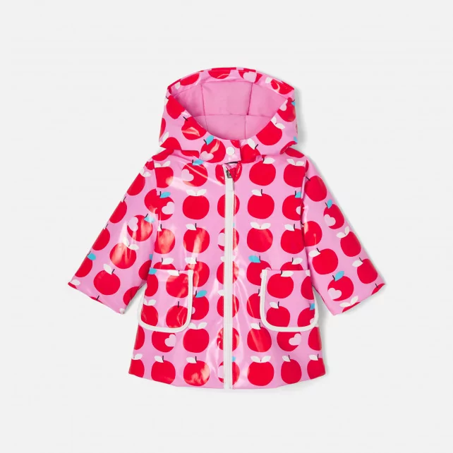Baby girl apple pattern  raincoat