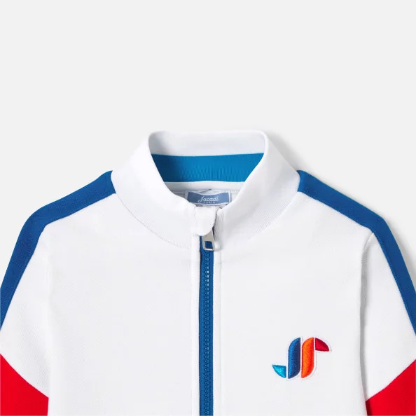 Boy colour block zip-up sweatshirt