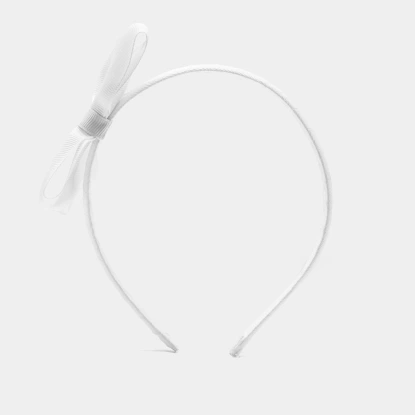 Girl headband with grosgrain bow