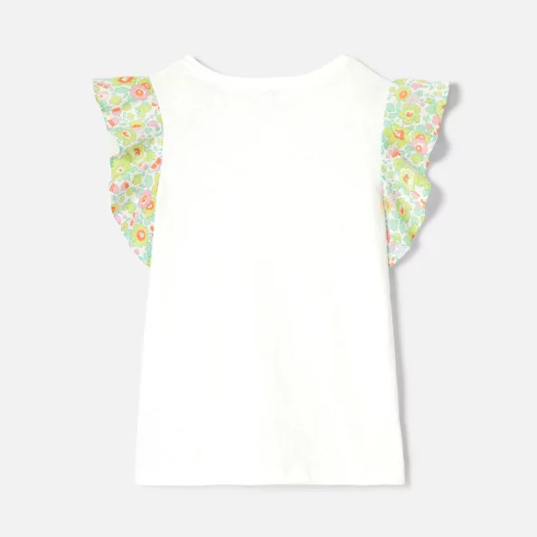 Girl T-shirt with Liberty fabric sleeves