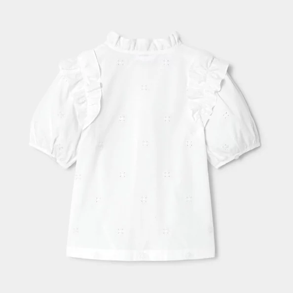 Girl blouse with English embroidery