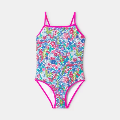 Girl 1-piece swimsuit in Liberty fabric