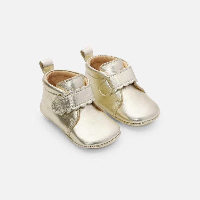 Kojenecké dívčí třpytivé kožené bačkůrky