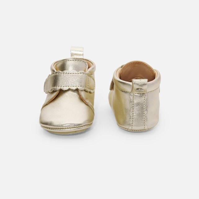 Kojenecké dívčí třpytivé kožené bačkůrky