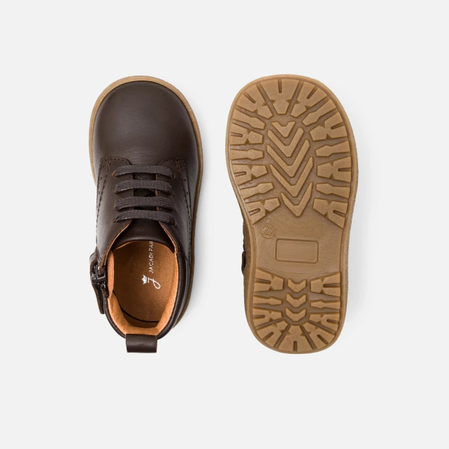 Baby boy leather first steps booties