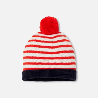 Baby boy hat with pompon