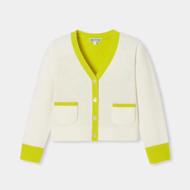 Girl colour block cardigan
