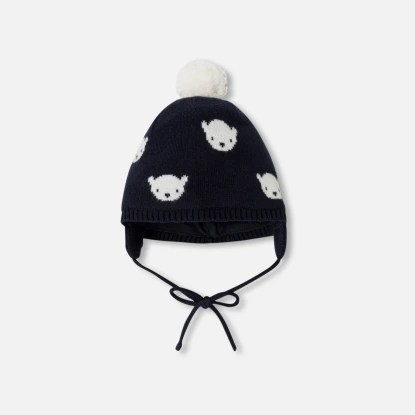 Baby boy hat with pompon