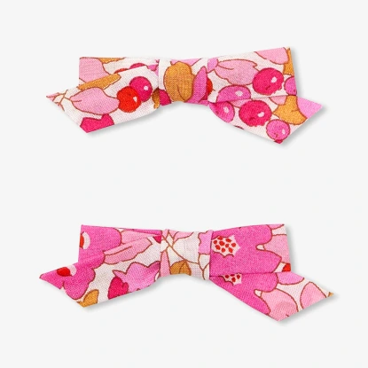 Baby girl duo of Liberty fabric bow hair clips