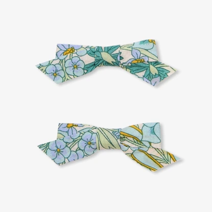 Baby girl duo of Liberty fabric bow hair clips