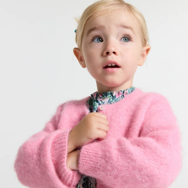 Kardigan pro holčičku z vlny a alpaky