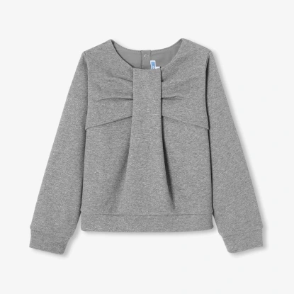 Girl sweatshirt in sequined fleece