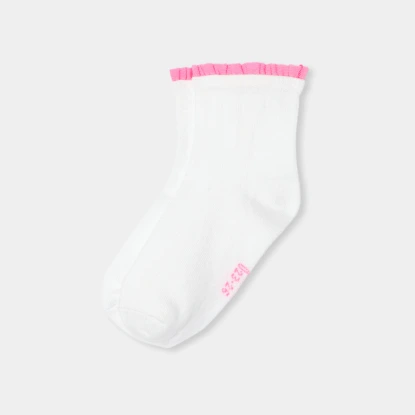 Girl socks with contrasting ruffle